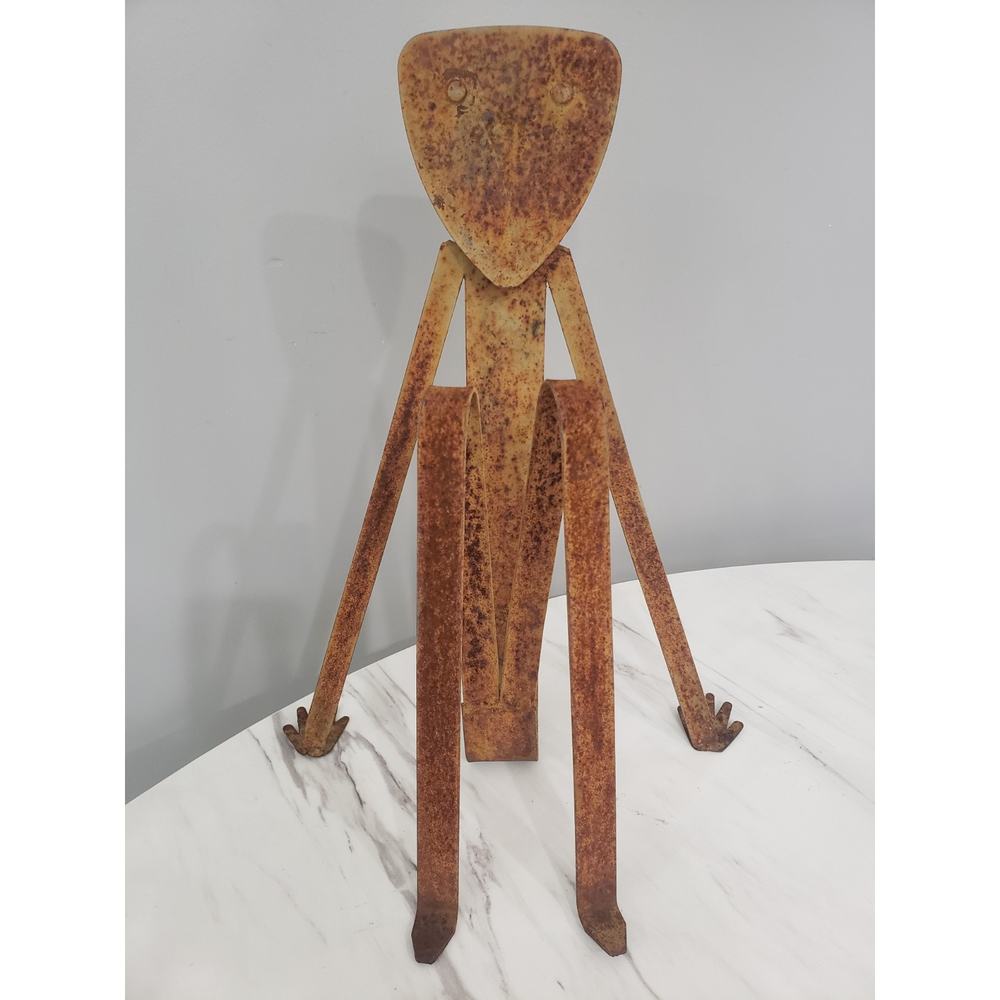 Vintage Postmodern Figural Artist Made Sculptural Magazine Rack Record Abstract